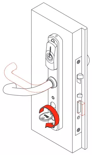 Awaryjne otwarcie klamki kluczem wkladki